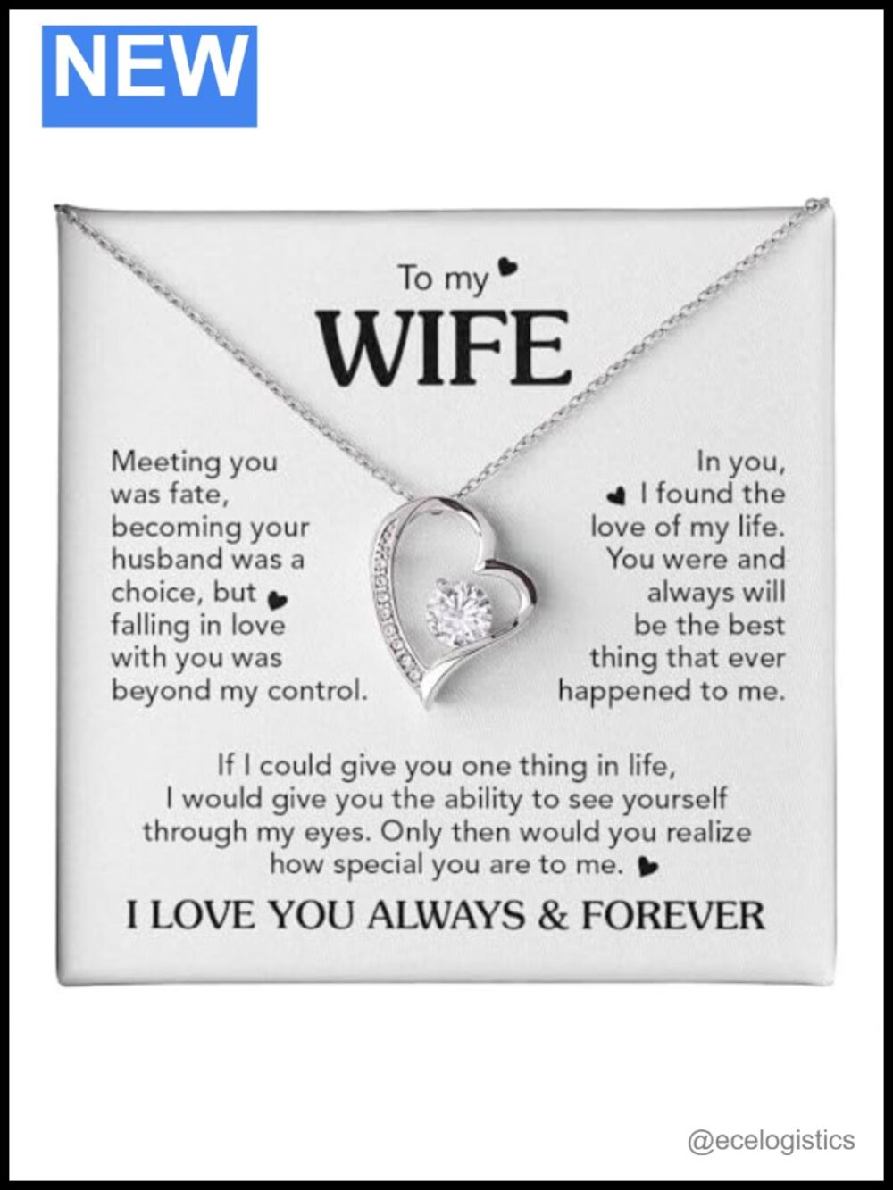 Soulmate Necklace Gift for Wife Girlfriend Fiancee Stainless Steel